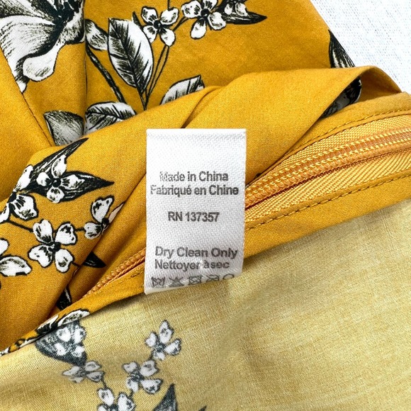 MARISSA WEBB Shirt Womens XS Yellow Karlee Cropped Twist Top Long Sleeve Floral - Picture 12 of 16